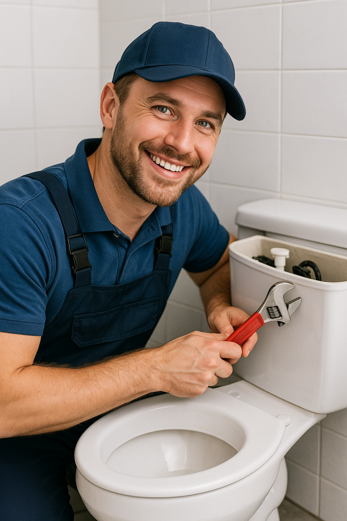 Toilettenspuelung-laeuft-nach-Toilette-verstopft-Sanitaerinstallateur-repariert-Toilette-mit-Franzose-Sanitaer-Klempner-Service-Fabeos-683x1024 Toilette verstopft Braunschweig